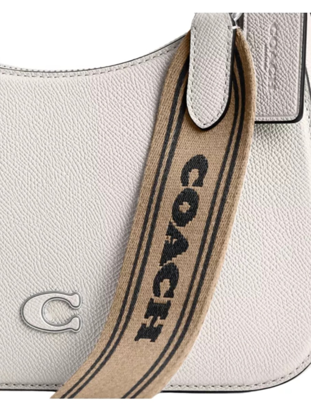 COACH Crossgrain leather small hobo crossbody bag - White NWT - Picture 2 of 16